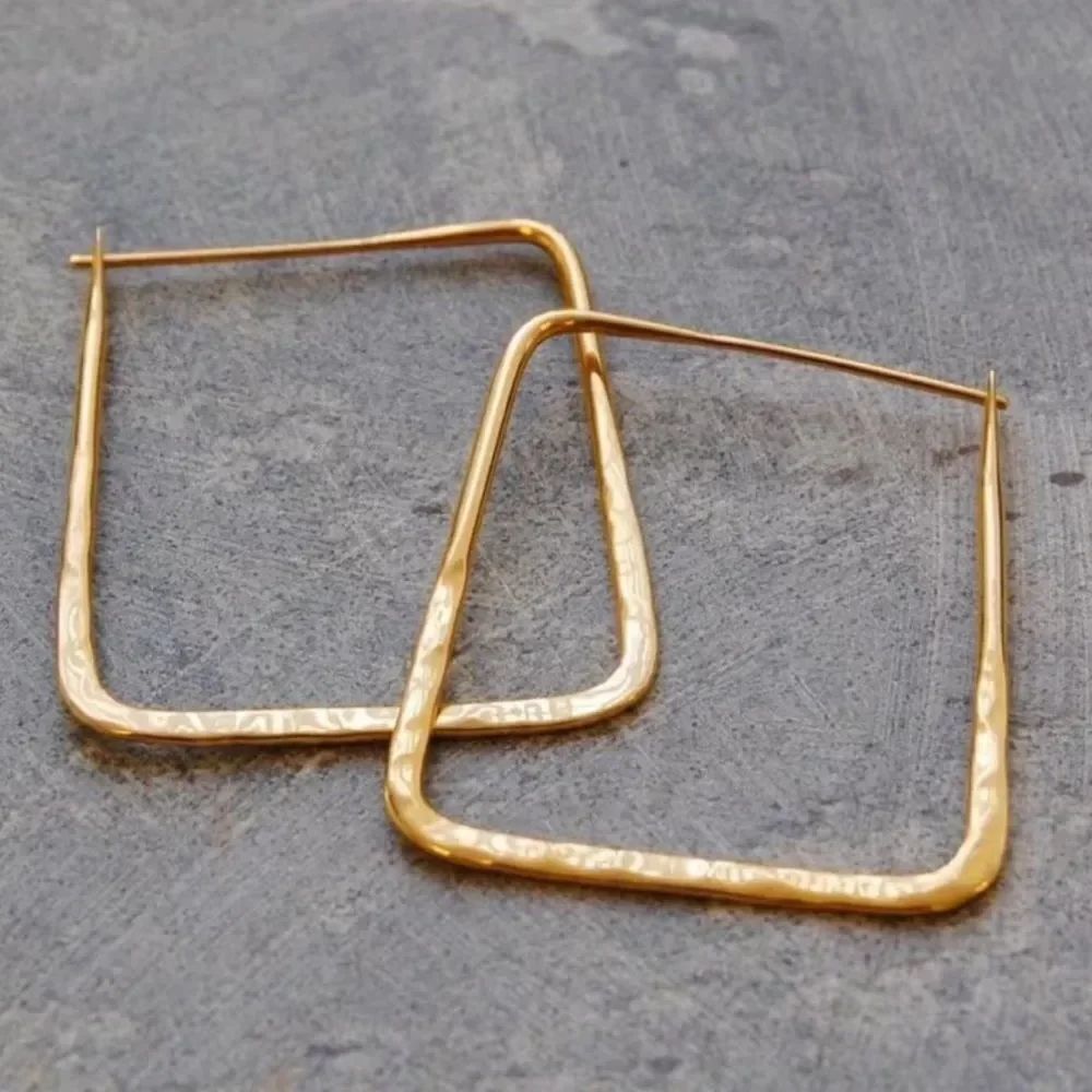 Square Hoop Earrings #2387 - Picture 2 of 5